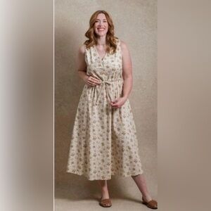 Neuflora Folkston Cotton Ditsy Floral Maxi Midi Dress Size XL Summer Cottage